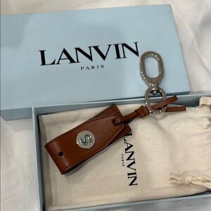 Lanvin Brown Leather Bag with Metallic Accents